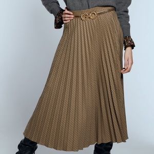 Plaid Work Skirt Pleated